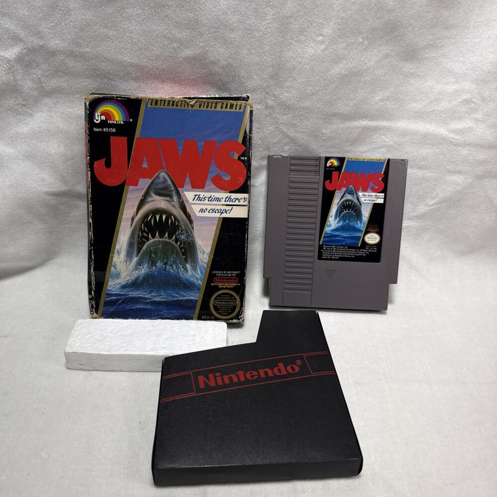 Nintendo NES Game Jaws Box And Game Only Xerox Manual